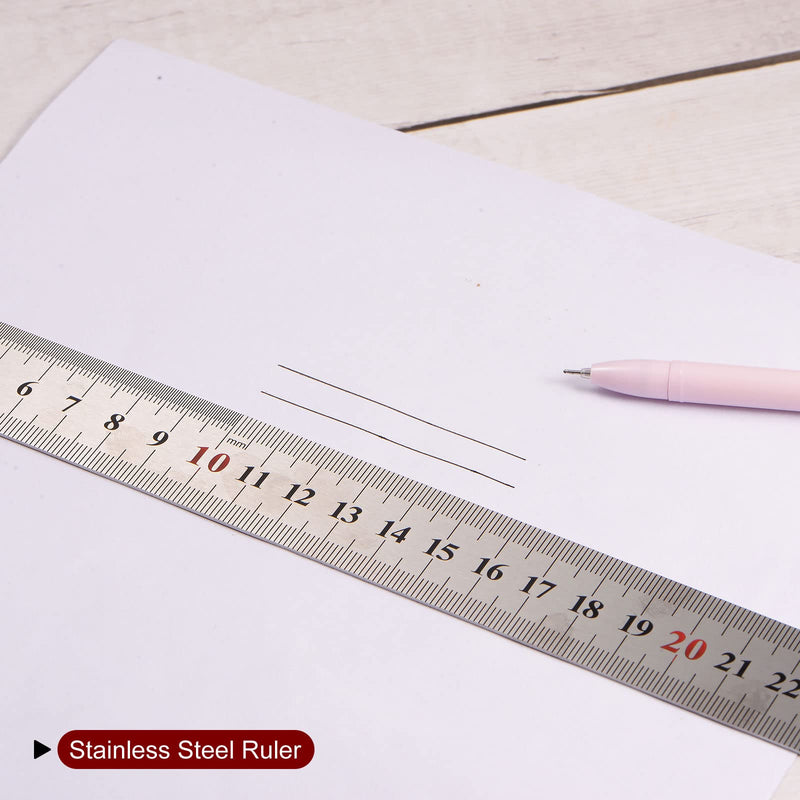 HARFINGTON Stainless Steel Ruler 120cm/48 Length x 1/20" Thick x 1-1/2" Wide Inch and Metric Straight Edge Measuring Tools for Woodworking Painting Craft, Silver Tone 48"x1/20"x1-1/2"