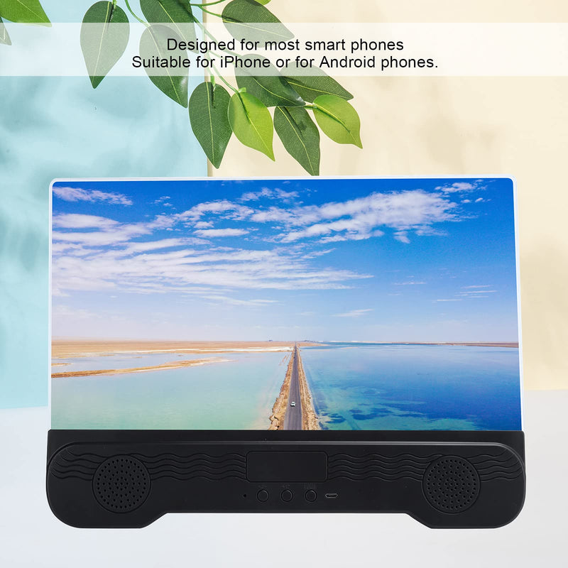 14 Screen Magnifier for Smartphone with Bluetooth Speaker, 3D HD Mobile Phone Magnifying Projector Screen Enlarger, Video Amplifier Stand Bracket for Movies, Videos and Gaming