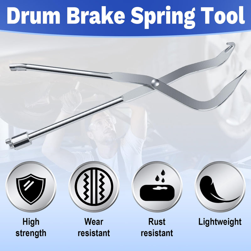 Brake Spring Pliers, Drum Brake Adjusting Tools, Shoe Return Spring Install & Remove Brake Tools, Double Ended Brake Pistonremoval Pliers, Drum Brake Spring Tool Suitable for Most Cars