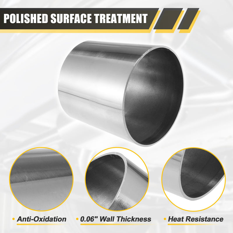 X AUTOHAUX Car Mandrel Exhaust Bend Elbow Pipe 304 Stainless Steel Concentric Reducer 2.5" OD to 3" OD 1pcs 2.5"-3" OD