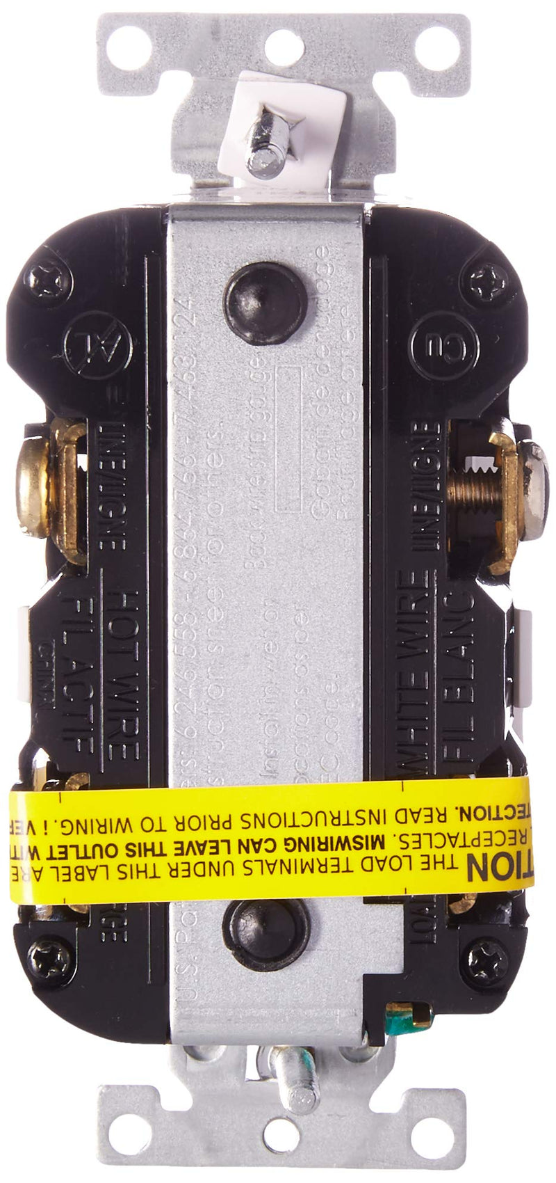 Leviton 20A-125V Extra-Heavy Duty Industrial Grade Pilot Light Tamper-Resistant Self-Test GFCI Receptacle, GFPL2-PLW, White, 20-Amp