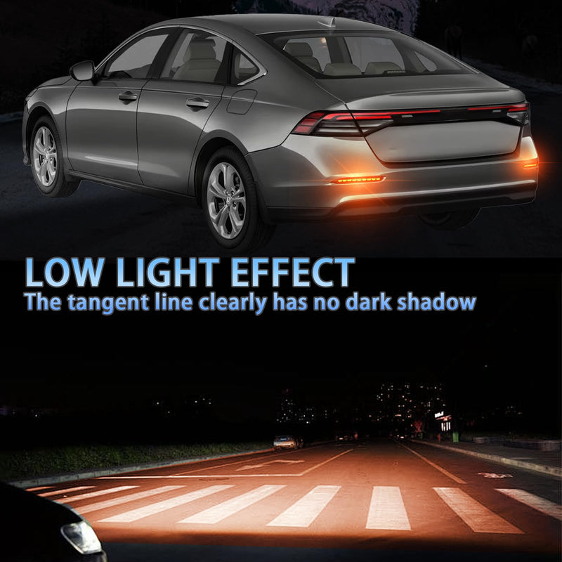 Smoked LED Rear Bumper Reflectors Fog Brake Tail Light Lamps Compatible with Honda Accord 2023-up EX LX/EX/sport Hybrid/EX-L Hybird/sport-L Hybrid/Touring Hybird (REFLECTOR SMOKED) REFLECTOR SMOKED