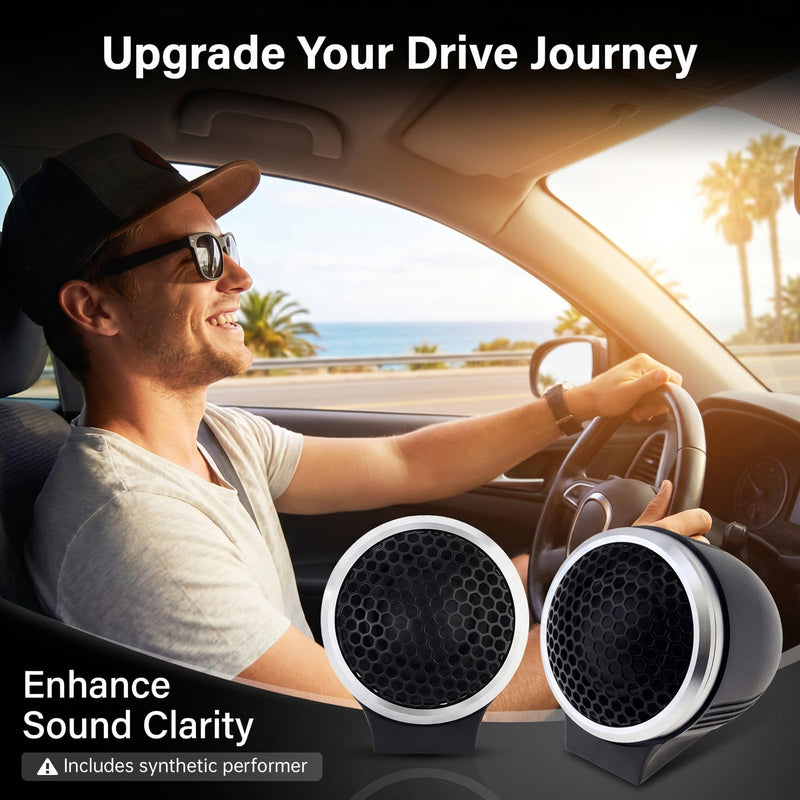 Silk Dome Tweeters, 2pcs 240W Maximum Power 2 in Aluminum Alloy Neodymium Silk Dome Car Tweeters for Car