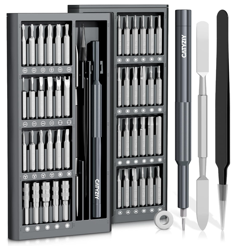 52-in-1 Precision Screwdriver Set, 47 S2 Steel Bits, Security Torx Hex Pentalobe Tri-Wing, Magnetic Mat & Magnetic Ring, Mini Electronics Repair Tool Kit with Tweezers & Pry Tool