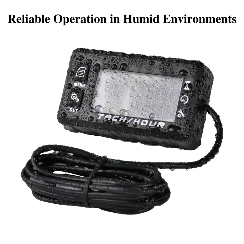 Jayron JR-HM058 Digital Hour Meter Tachometer,2 System Options,Countdown Maintenance Rminder,Backlight Setting,Resettable Max RPM,Replacement Battery Reminder,User Off,for Motorcycles,Lawn Mowers