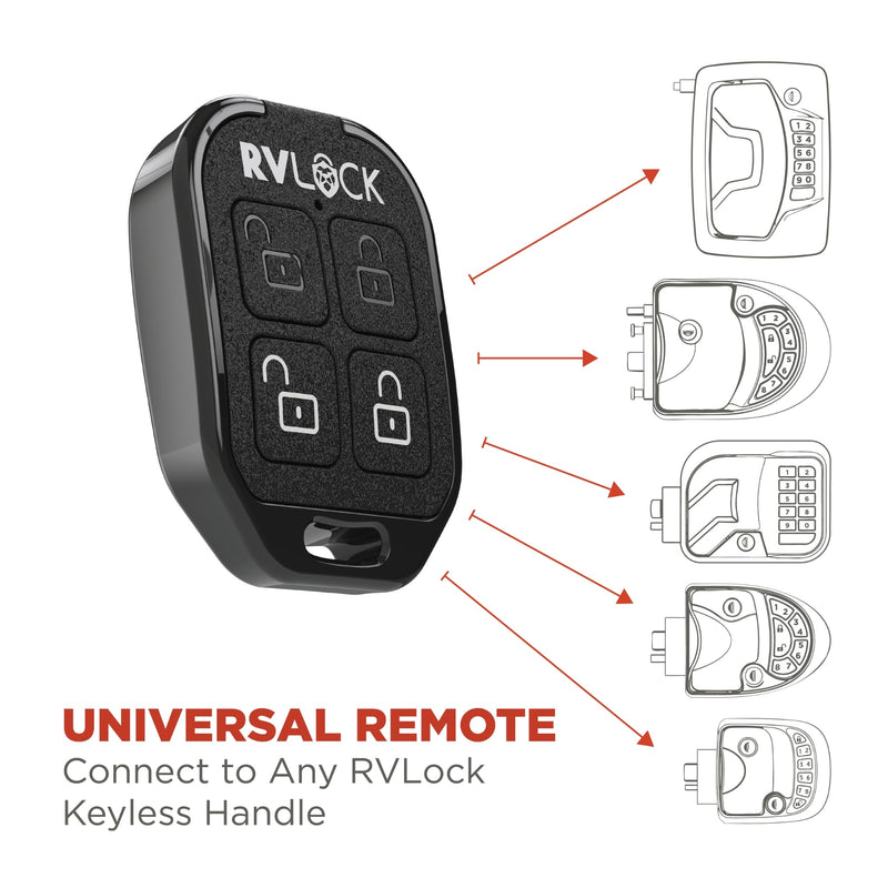 RV Remote 4-Button Key Fob for RVLock Keyless Handles, Wireless Fob Transmitter