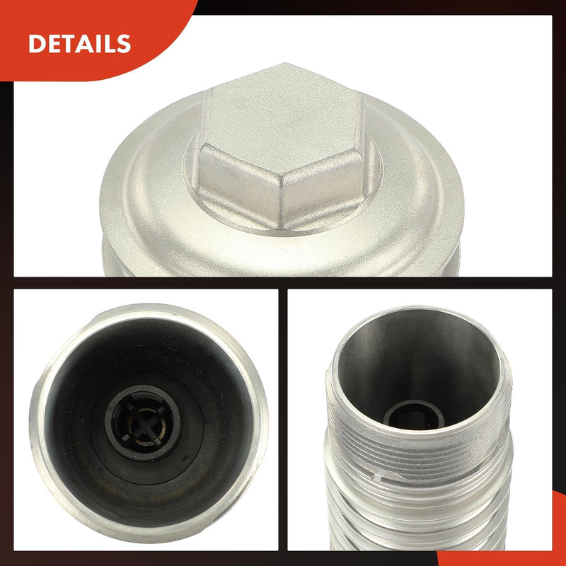 A-Premium Aluminum Oil Filter Housing Cap Assembly Compatible with Volkswagen Jetta 2013-2023, Passat 2014-2017, Golf 2015-2021, Tiguan 2017-2023, Beetle 2013-2017, GTI 2015-2021, Golf Alltrack