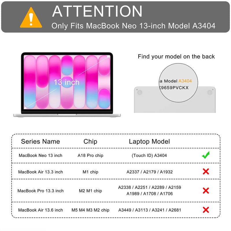 Soke Case for MacBook Neo 13 Inch 2026 A3404 (A18 Pro Chip) - Pink Marble | Stylish Marble Pattern Design, Lightweight, Scratches & Fingerprints Resistant Protective Hard Shell Case with Keyboard Cover