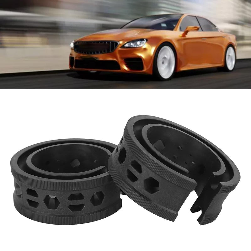 2PCS Car Coil Spring Buffer Rubber, Universal Car Shock Absorber Cushion Spring Bumper Buffer C Type Reduce Noise Anti Vibration for Cars, black