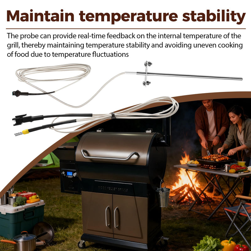 RTD Temperature Probe Sensor Compatible with Z-Grill Pellet Grill 700 Series Replace ZG-RTD-2