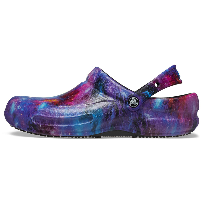 Crocs Unisex-Adult Bistro Graphic Clogs, Slip Resistant Work Shoes 9 Women/7 Men Black/Black