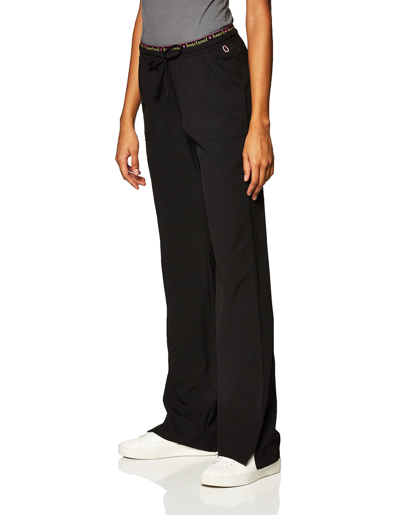 HeartSoul Women's Break on Through Heart Breaker Low Rise Drawstring Pant Large Black