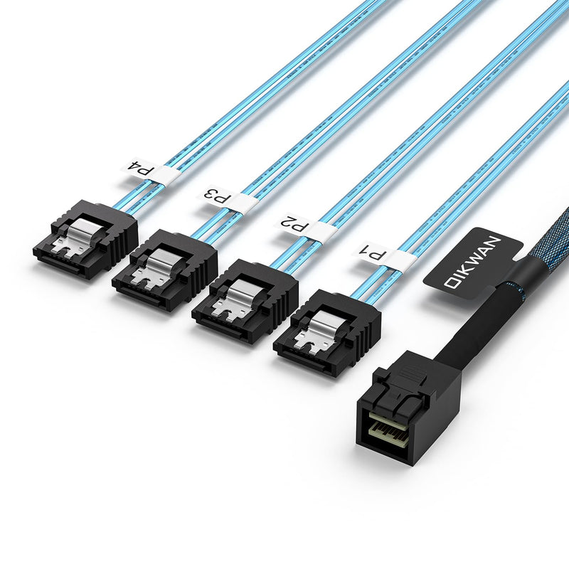 Internal HD Mini SAS to 4XSATA Cable,1.6ft SFF-8643 Host to 4X SATA Target Cable Compatible with Raid Controller Hard Drive 1.6ft