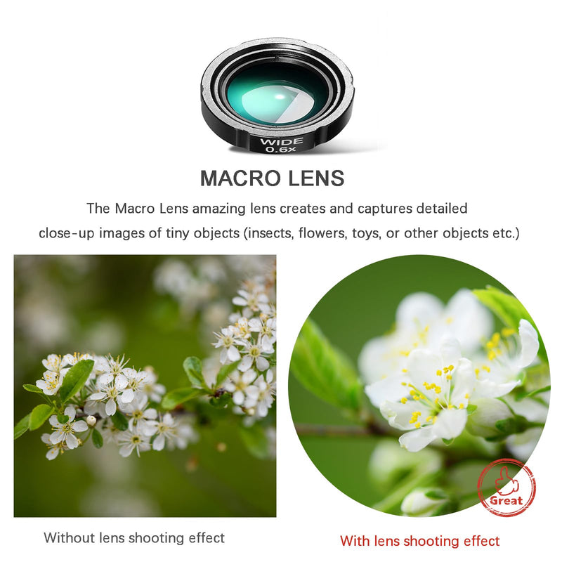 Phone Camera Lens Kit Upgraded Version Telephoto 28X + Wide Angle 0.6X Macro 20X Fisheye 198° for Most Smartphones