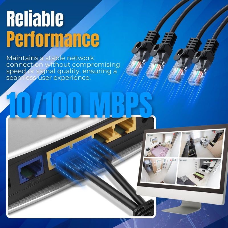 TNP RJ45 Ethernet Cable Combiner/Splitter Kit (1 Pair) - 2 Male to 1 Female POE Data Adapter LAN Ethernet Network Extender Y Splitter Cat5 Cat5e Cat6 UPOE Cable for Surveillance Security Monitoring 1 Pair 2MMF
