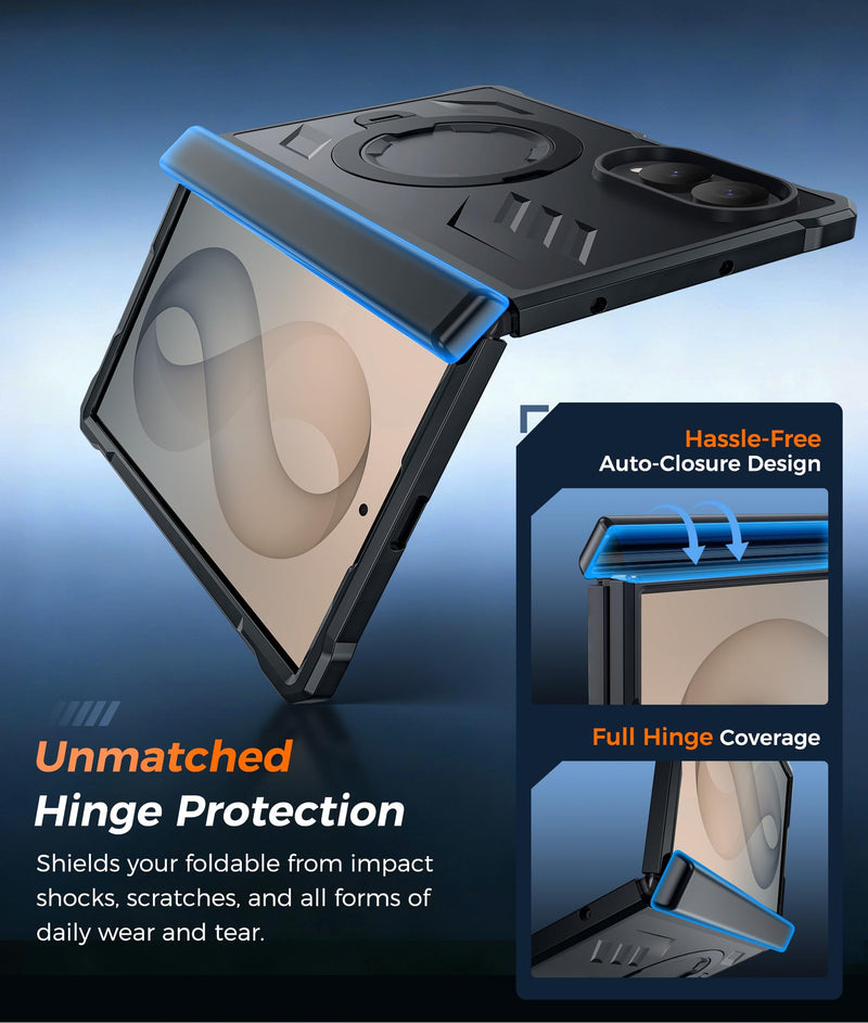 FNTCASE for Samsung Galaxy Z Fold 8 Case with 360 Spin Magnetic Kickstand | Hinge Protection, Screen Protector, Fit for MagSafe, Heavy Duty Military-Grade, Non-Slip Grip, Z Fold 8 Wide Cover Black For Samsung Galaxy Z Fold 8 (7.6 Inch)