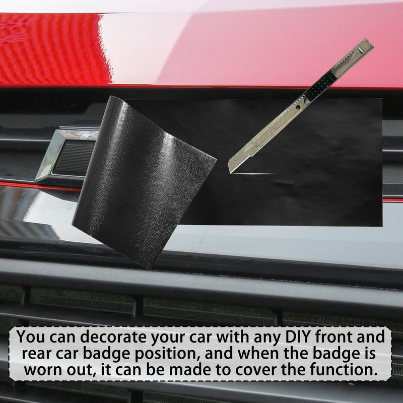 QianBao Compatible with 11.8" x 4" Chevy Bowtie Emblem Vinyl Wrap Kit with Spatula and Cutter 3 Pcs Universal Logo Overlay Black Prue Black 3