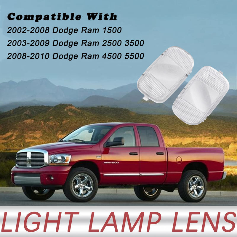 TQPONLY Dome Light Cover Overhead Console Reading Lamp Compatible with Dodge Ram 1500 2500 3500 4500 5500 Truck Parts Replaces 74970 Clear-Dome Light Cover