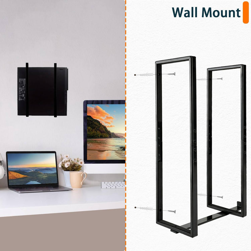 14.6"x 4" SFF PC Under Desk/Wall Mount Compatible with Dell OptiPlex SFF 9020 7060 7050 7040 5050 3050 Small Form Factor Desktop Computer with Anti Scratch Sponge Black