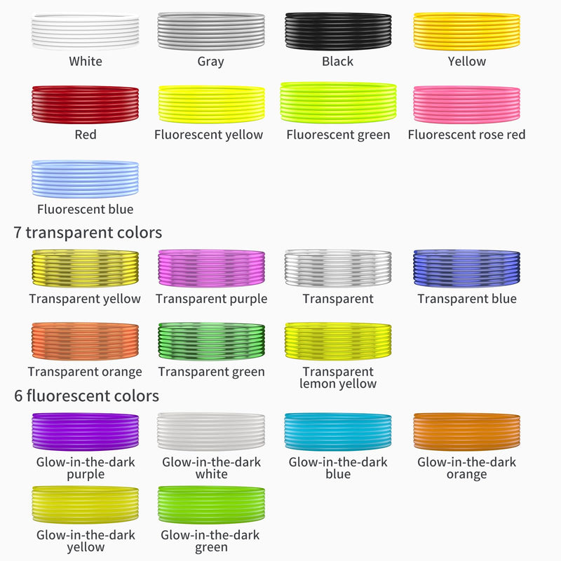 Puikos 46 Colors 3D Pen Printing Filament Refill 1.75mm Compatible with SCRIB3D P1/ADV MYNT3D Basic/Super/Pro, 754ft, 16ft per Color, Compatible with Most 3D Pens for Kids DIY Art & Crafts
