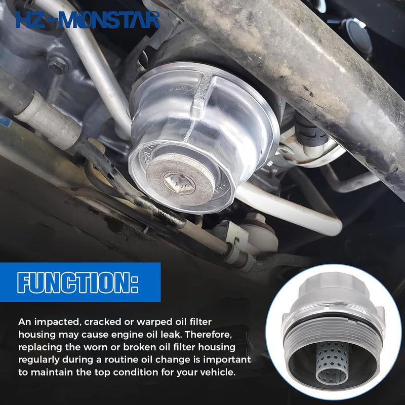 Oil Filter Housing Cap Assembly 15620-31060 Compatible with Toyota Camry Tundra RAV4 4Runner Tacoma Highlander Sienna Venza Avalon Fj Cruiser Oil Filter Housing Cover Replace 15643-31050