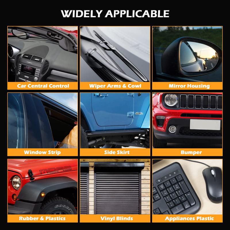 REALINN Plastic Restorer - Cars Ceramic Plastic Coating Trim Restore, Shines & Protects Plastic, Vinyl & Rubber Surfaces