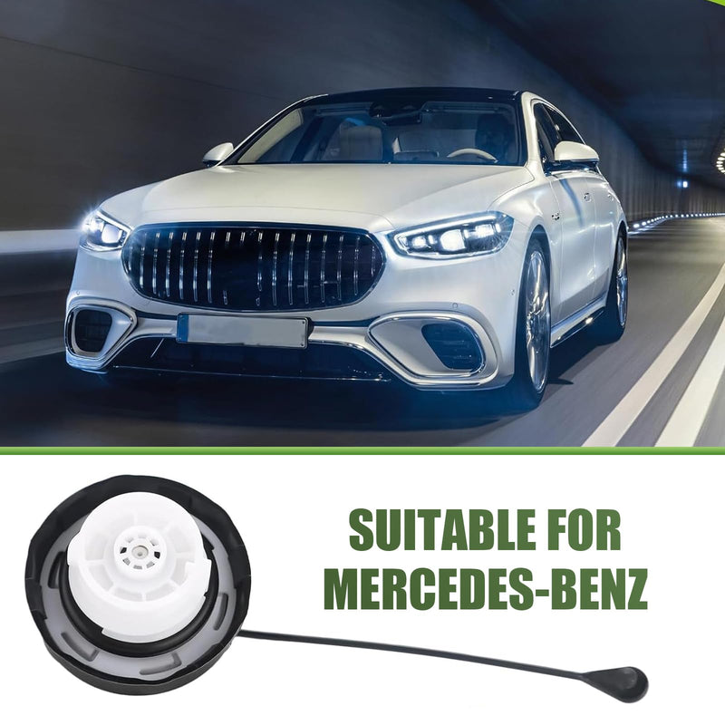 Fuel Tank Cap, Fuel Filler Seal Leak Proof Cap with Rubber Ring, ABS Waterproof Heat Resistant Precision Fit Fuel Cover Replacement A1644700030, Compatible with Mercedes-Benz (Black)