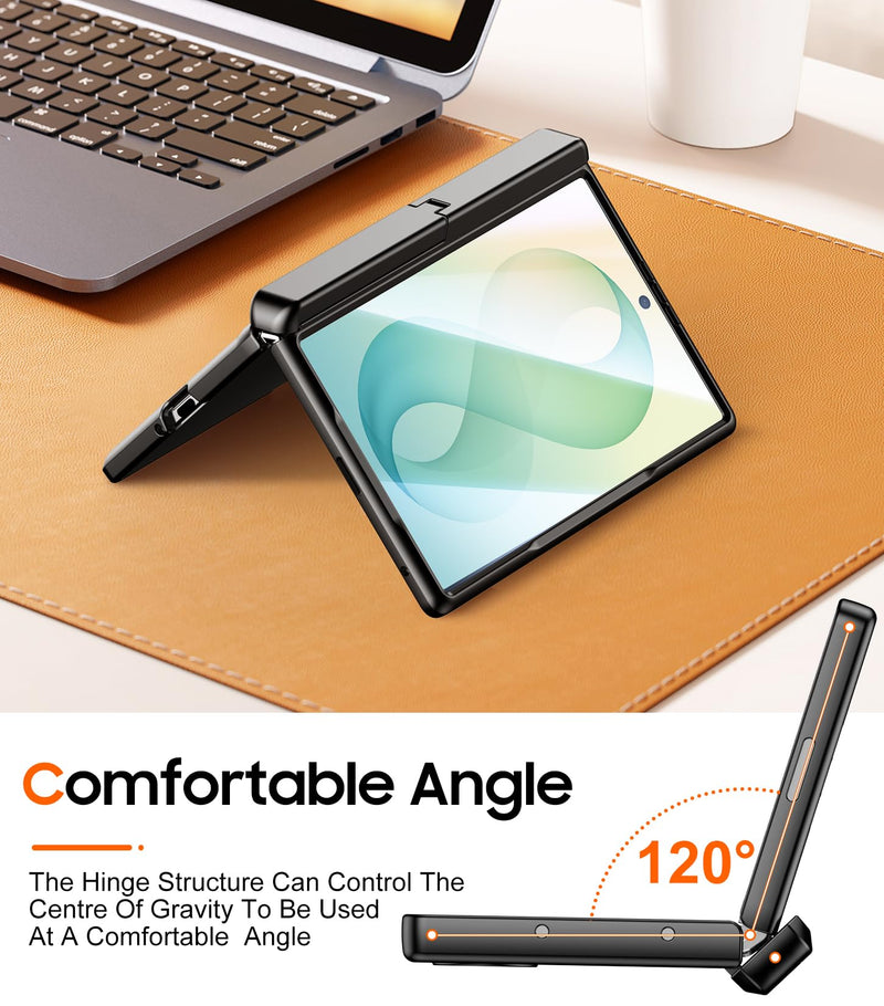 SPIDERCASE Magnetic for Samsung Galaxy Z Fold 8 Case - Black | Built-in [Screen Protector] [Hinge Protection] [Kickstand] Full Body Protective Phone Case for Galaxy Z Fold 8