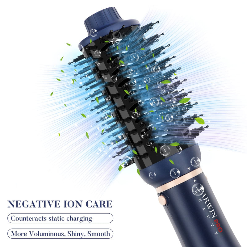 4-in-1 Hair Dryer Brush Set, Multi Air Styler with Diffuser and Hot Brush | Hairdryer, Hot Air Brush, Hair Diffuser and Hot Brush, Ionic Care, Frizz Control, Blue Prussian Blue - Standard