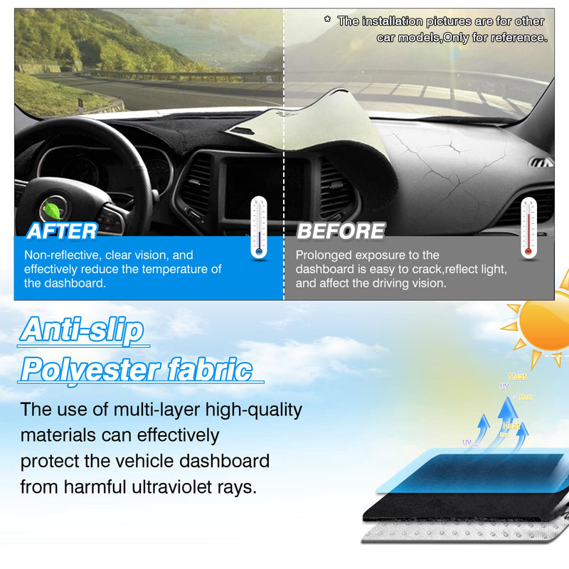 Cartist Dash Cover for Toyota Camry 2007 2008 2009 2010 2011 Dashboard Cover Mat Non-Slip Pad Carpet Sunshield Protector Toyota Camry 2007-2011