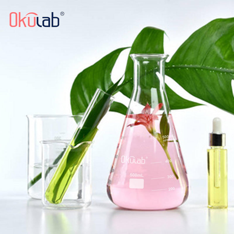 Conical Flask Set, Glass Erlenmeyer Flasks, 3000ml Lab Erlenmeyer Flasks, Borosilicate 3.3 Glass Material with Printed Graduation，EFNG3000A1 Vol.3000ml, pack of 1