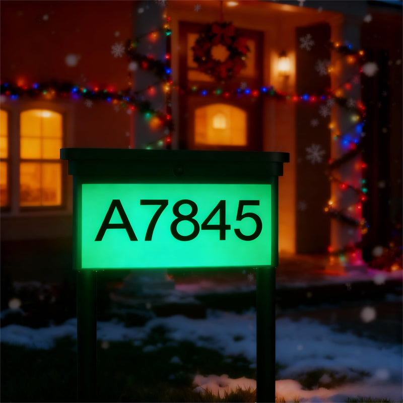 Solar House Numbers For Outside，with Ground Stake - Solar Powered Waterproof LED Light for Outdoor House Number Sign