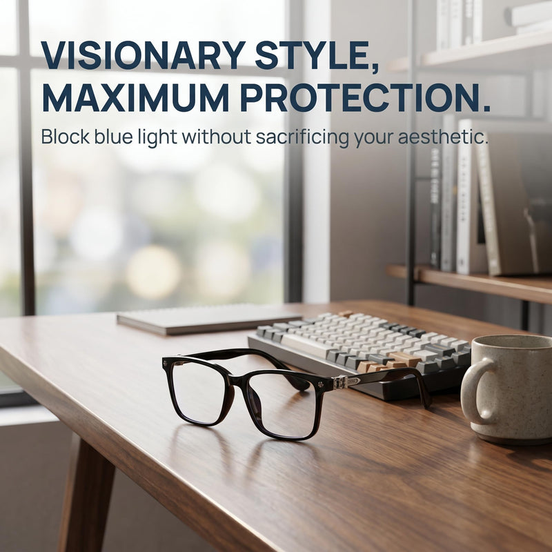 Classic Clear Lens Black Glasses Square Frame,Retro Blue Light Glasses，Daily Accessories Non Prescription