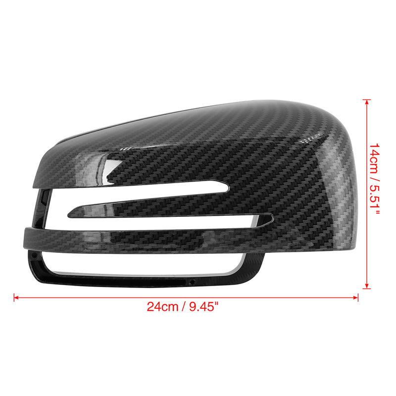 X AUTOHAUX Pair New Exterior Rear View Mirror Housing Door Wing Mirror Covering Cap Carbon Fiber Pattern for Mercedes Benz a B C E GLA Class W204 W212