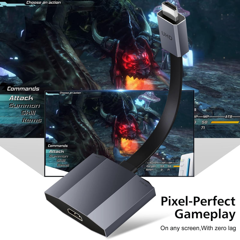 4K Gaming Upscaler & Enhancer, Convert 1080p Image Without Delay 4K@60fps | Improve Game Experience and Visual Quality,For Nintendo Switch/Xbox/Gamecube/Dreamcas/PlayStation 3/Wii U/SNES/Genesis /PS3