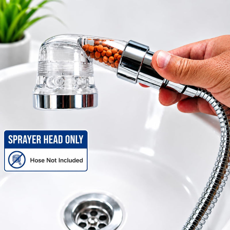 Socila Clear Sprayer Head 3 Function With Filter For Shampoo Bowl, High Pressure And Water Saving, Filter For Dry & Frizz Hair
