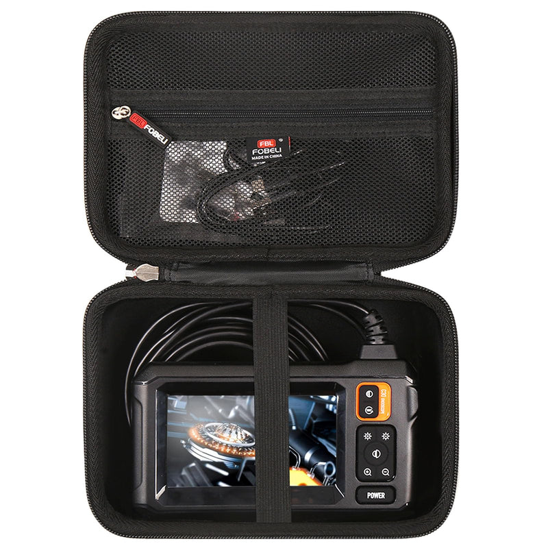 FBLFOBELI Hard Case for MugEasy/Daxiongmao/DEPSTECH/Telsong Borescopes | Hard EVA Shell for TGJOR/SKYBASIC/Lightswim/COOVIE Borescope Inspection Camera, Fits 4.3'' Screen, Waterproof, Black