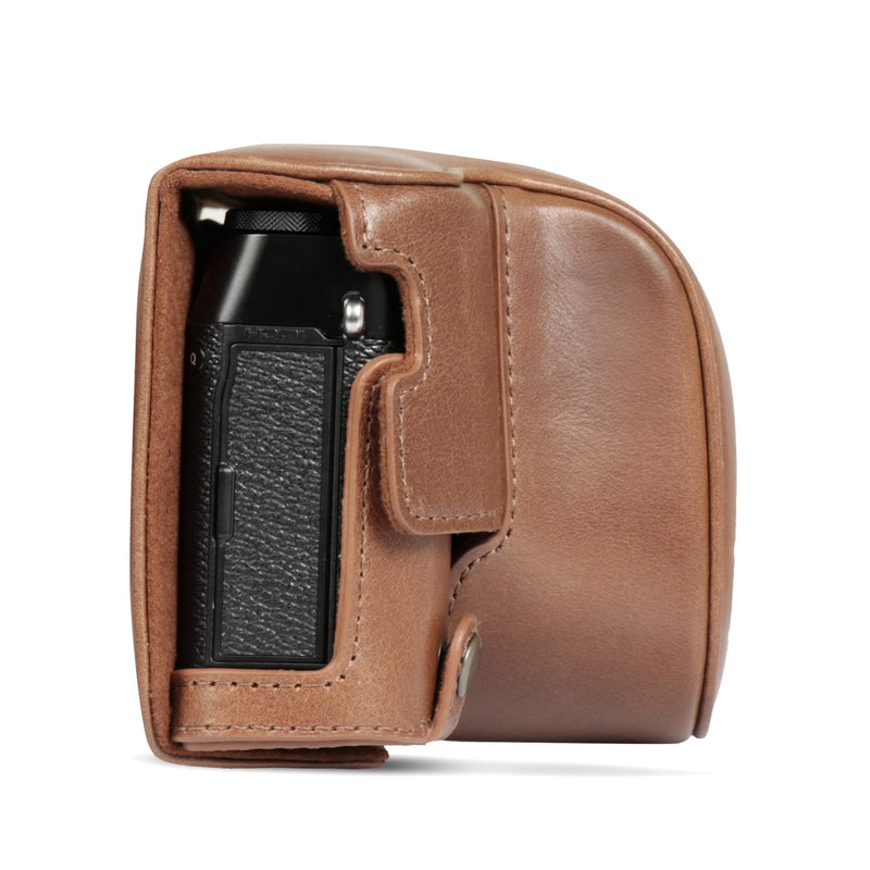 Mega Gear Genuine Leather Camera Case for Fujifilm X100VI - Stylish and Protective - Brown