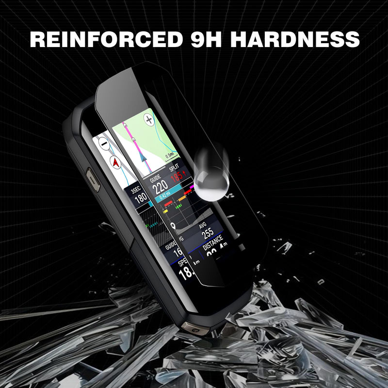 2‑Pack Tempered Glass Screen Protector for Garmin Edge 1050 – 9H Hardness Anti‑Scratch, HD Clear with Oleophobic Coating, Precision Fit for Curved GPS Cycling Touchscreen 2