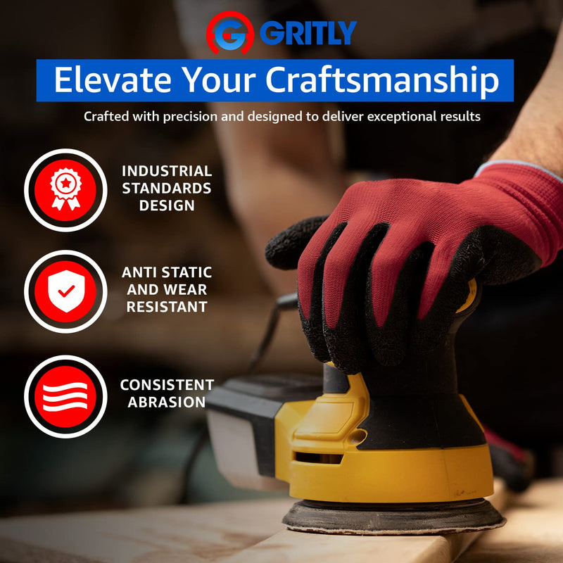 Gritly - 6" PSA DA Sanding Discs - Adhesive Backed Sandpaper Discs - Attachement for Orbital Power Sanders - Sandpaper Roll - Automotive, Wood & Metal Working (180 Grit) 180 Grit