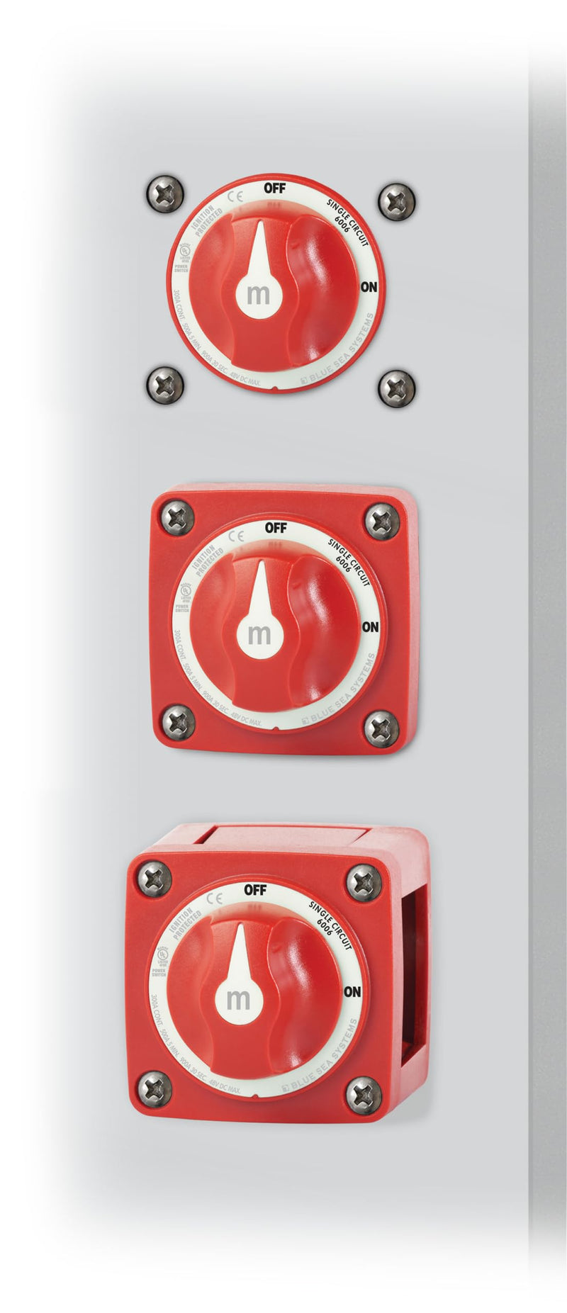 Blue Sea 6006 m-Series (Mini) Battery Switch Single Circuit ON-Off Red [6006]