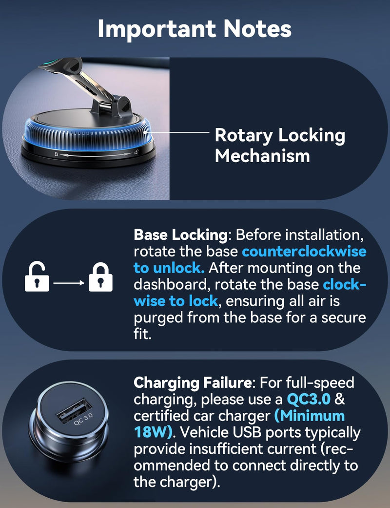 JOYROOM Only for iPhone 15W Magsafe Car Charger with Vacuum & Gel Strong Suction, 360° Vacuum Magnetic Car Phone Holder Charger, Car Mount for iPhone 17 Pro Max Air 16 15 14 13 12, Orange