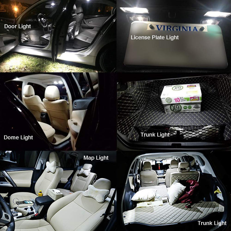 iBrightstar 9-30V Extremely Bright DE3175 DE3021 Festoon LED Bulbs Error Free 1.25" 31mm for Interior Map Dome Lights and License Plate Courtesy Lights, Xenon White