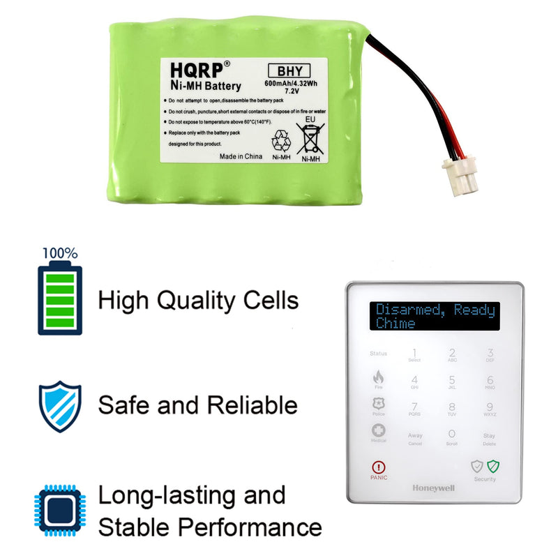 HQRP 7.2V Battery Compatible with Honeywell Intrusion 300-06868 TSS Keypad, 8DLLKP500 8DLTSSCBASE1 8DLWLTP100 WLTP100 LKP500 Lyric Smart Peripheral Wireless Keypad TouchPad ADT 1