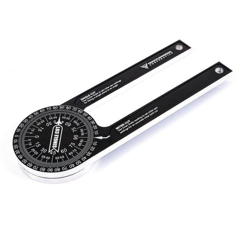 PEC Tools 7.25 Inch Aluminum Miter Saw Protractor With Laser-Engraved Scales - Professional Angle Finder | Protractor Angle Finder Featuring Precision & Outside Miter Angle Finder for Carpenters, Plumbers and All Building Trades