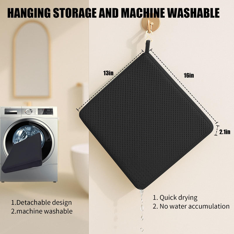 2 Pack Shower Bench Cushion, Soft Chair Pad for Elderly Bathing, Easy to Clean & Quick Dry, 4D air Fiber Material, Suitable for Shower Seat Cushion, Bathtub Baths, Poolside Rest, Black