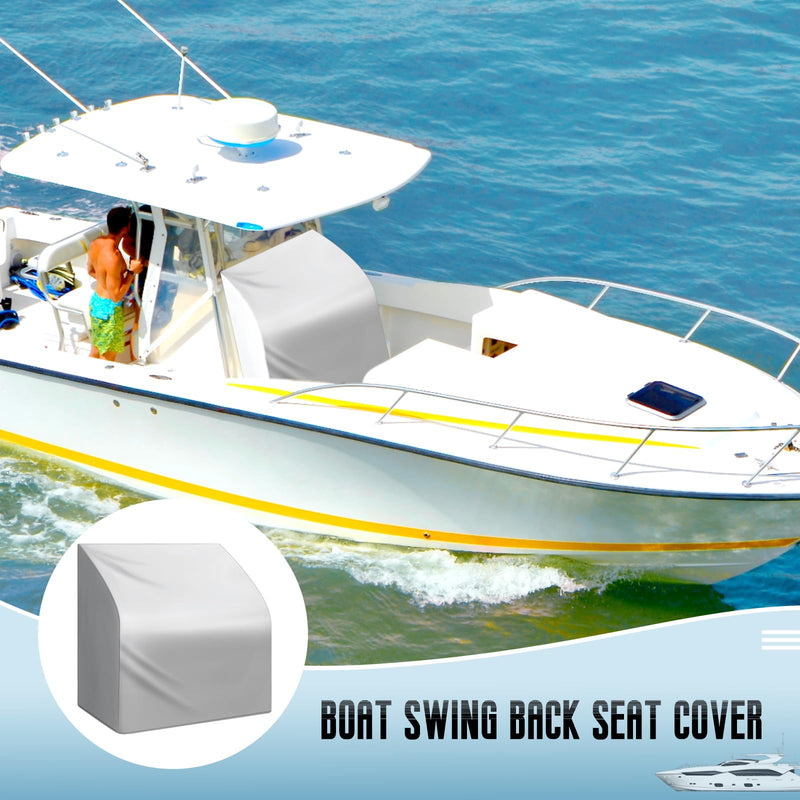 Waterproof Boat Swing Back Seat Cover Large, 250D Oxford Fabric Pontoon Boat Seat Covers Furniture Chair 20" D x 36" W x 36" H Gray