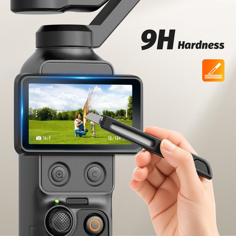 AMAZEAR Screen Protector Combo for DJI Osmo Pocket 4 Pro & Osmo Mobile 8P Viewfinder (4 Pack) – 2x Tempered Glass for Pocket 4P + 2x for OM 8P, 9H Hardness, Ultra HD, Touch Sensitive, Bubble-Free Pocket 4P TGP x2 + OM8P Viewfinder TGP x2