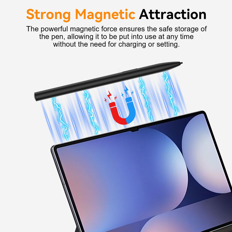 Magnetic EMR Stylus Compatible with Remarkable 2,4096 Pressure Level | No Charging Needed,Palm Rejection,Tilt Support,Eraser function,5 Replaceable Tips,for Samsung/Remarkable/Acer/Fujitsu/Wacom black