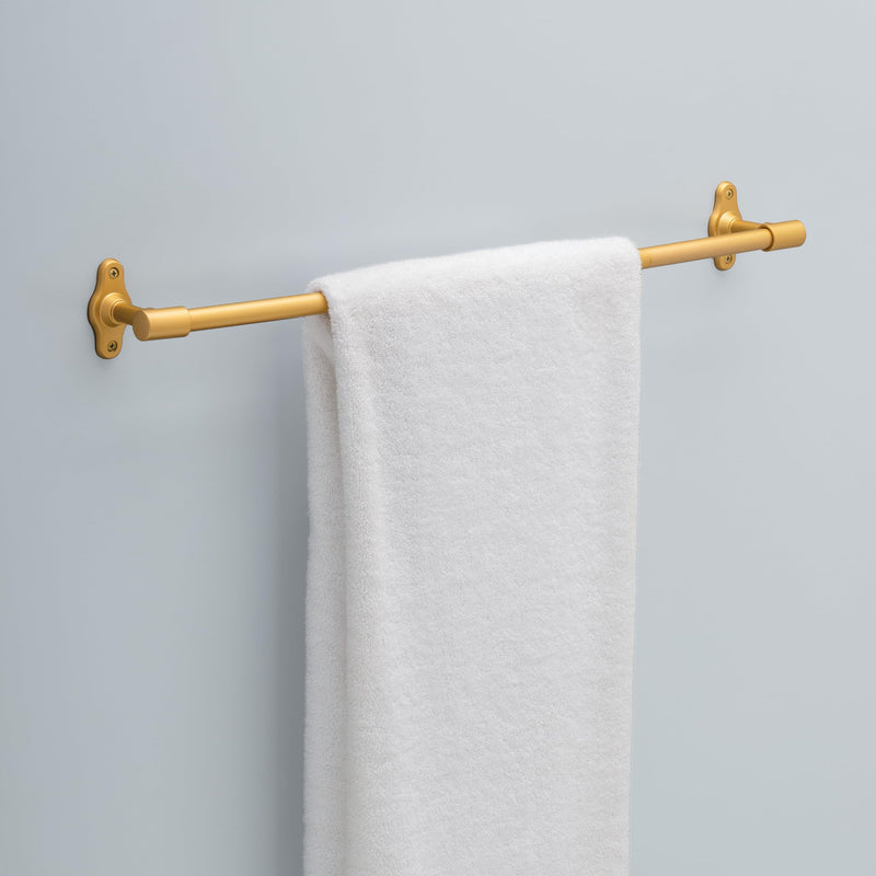 Franklin Brass Calloway (1-Pack) 18'' Towel Rack w/ 6" Extender for Bathroom Satin Gold Towel Bar for Bathroom Wall Mounted Towel Holder Rod CLWY26-SG